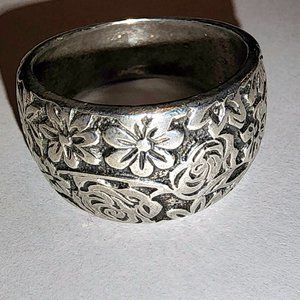 SILPADA R1583 Sterling Filigree Flower Garden Band Ring 10.5